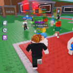 Captura de pantalla de Steal a Brainrot en Roblox con varios jugadores robando objetos y mostrando la interfaz del juego en tiempo real